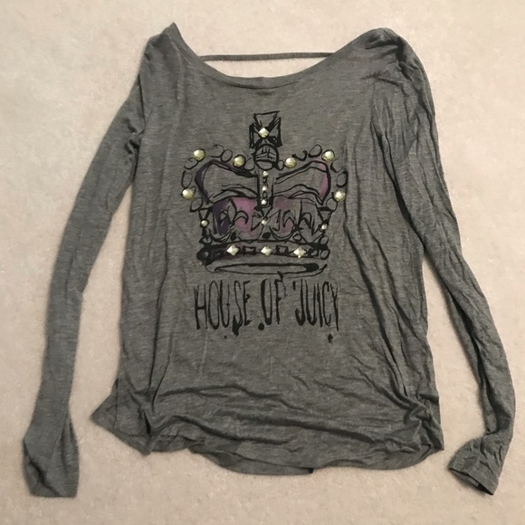 Juicy Couture Long Sleeve Low Back Shirt Top Small - Picture 2 of 4